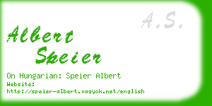 albert speier business card